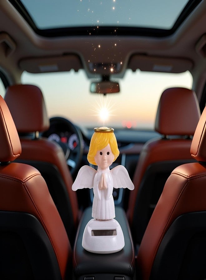 Sluswallow 1Pc Solar Powered Dancing Toys,Angel Solar Dancing Figures,Solar Powered Shaking Hand Doll Toys,for Car Decoration Window Car Dashboard Automotive Interior Accessorie Solar Power Kits Toys and Games - Image 5